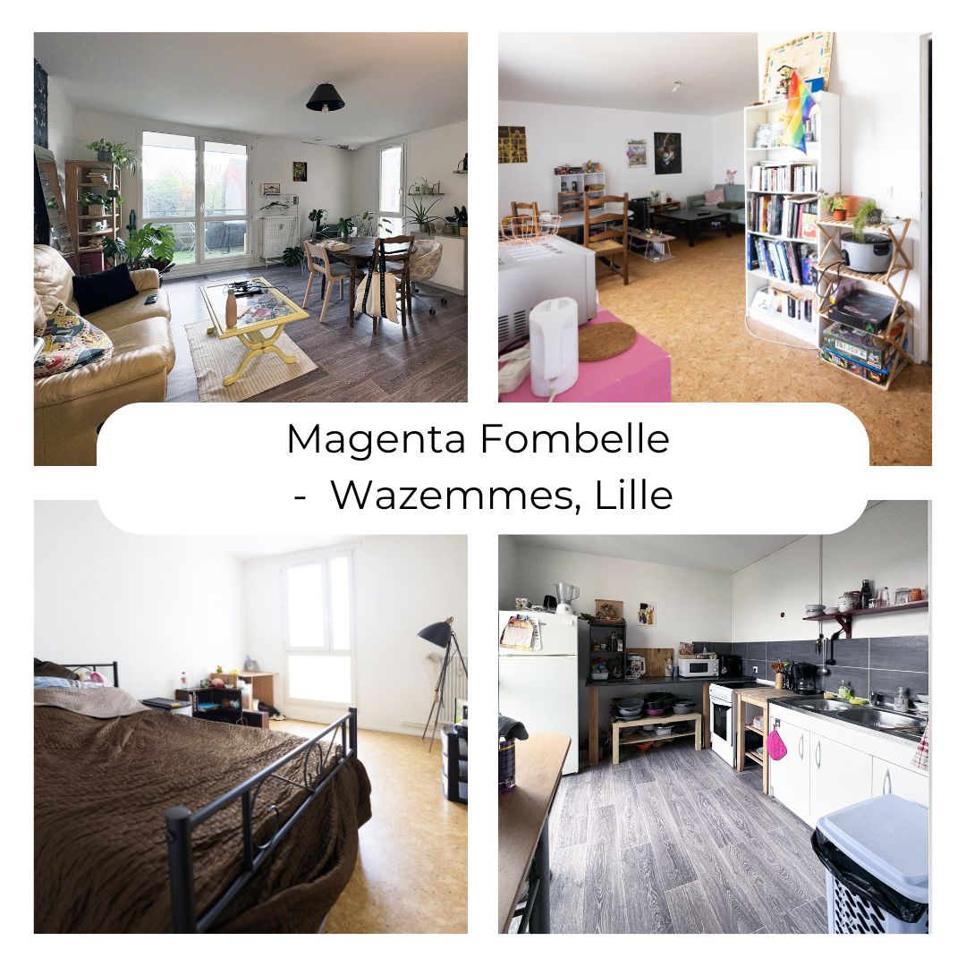 Intérieur d'une colocation Kaps à Wazemmes (montage de 4 vues)